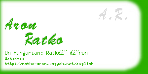 aron ratko business card